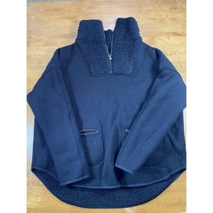 Athleta Nirvana Reversible Sherpa Pullover Jacket 3/4 Zipped Women’s L 24pit2pit